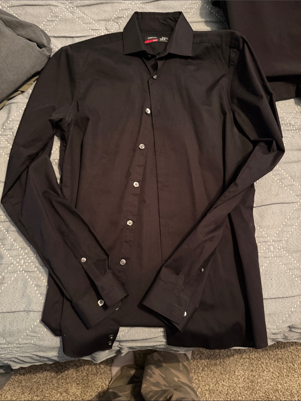 jf j.ferrar Black Men's Dress Shirt